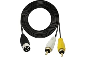 GINTOOYUN DIN-Kabel 8-polig auf 2 Cinch-Stecker, 218,11 cm, 8-poliger DIN-Stecker auf 2 Cinch-Stecker, Audio-Adapterkabel für Musikinstrumente, Audio-Geräte, MIDI-Geräte usw