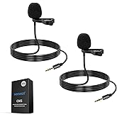NEEWER 2 Pack Wired Lavalier Ansteckmikrofon kompatibel mit DJI Mic Sender drahtlose kompatibel mit Rode Wireless GO II 2, ka