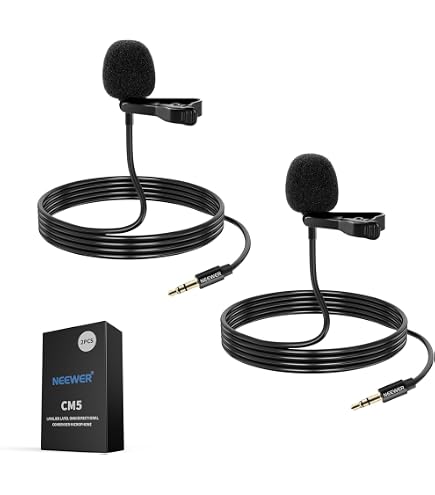 3.5mm Clip On Lavalier Microphone - Omnidirectional Lapel Mic For Laptop & PC Recording