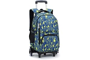 BOZONLI Torby Szkolne na Kółkach dla Chłopców Dziewcząt, Plecaki Dziecięce Plecak na Kółkach, Odpinany Plecak na Kółkach Dla Uczniów