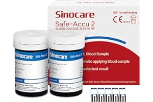 Sinocare Safe-Accu2 Strisce Glicemia senza Puntura, Contiene 50 Strisce Solo per il Glucometro Safe-Accu2