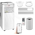 Portable Air Conditioner, 4-In-1 Air Conditioning Unit 7000 BTU, Dehumidifier, Cooling Fan with 2 Fan Speeds,Digital Display, Remote Control, 24 Hour Timer & Window Venting Kit for Rooms Up to 20sqm