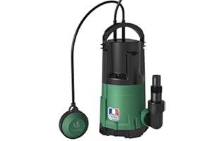VOUNOT® Pompe d'évacuation 3-en-1 pour Eau Claire Eaux Usées et Faible Aspiration Pompe Vide Cave avec Flotteur Max.13500L/H Profondeur d'immersion 7M Pompe Submersible IPX8 avec Câble d‘alimentation