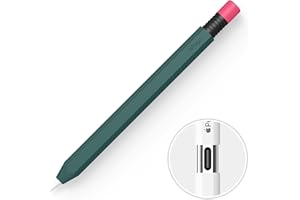 ‎ELAGO elago Klasyczny piórnik kompatybilny z Apple Pencil (USB-C), doskonały chwyt, skóra ochronna, silikonowy rękaw, obsługuje magnetyczne mocowanie [zielony Midnight Green]