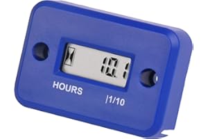 Jayron Digital LCD induttivo ora contatore impermeabile per imbarcazioni marine, spazzaneve inverter generatore tosaerba e piccolo motore a gas (HM006A-M5, blu)