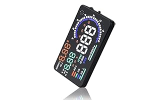 EBTOOLS pour head up display a8 Elerose 5.5 "HUD Voiture Tête D'affichage OBD II Réflexion Automatique du Pare-brise,Avertissement de Fatigue de Vitesse,Mesure du Kilométrage,Alarme Basse Pression / haute Te
