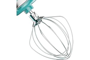 Coolcook Fouet à 6 fils en acier inoxydable, convient pour les accessoires pour KitchenAid, mélangeur sur socle à tête de titre de 4,5 à 5 litres, Accessoires pour Kitchen Aid fouet à œufs