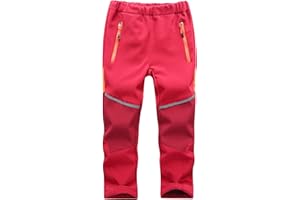 Machbaby Kinder Softshellhose Gefüttert Thermohose mit Reflektor Wasserabweisend Winddicht Atmungsaktiv Herbst Winter Jungen Mädchen Wandern Trekkinghose Funktionshose