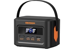 EBOSSOM Station Électrique Portable 99,2Wh Générateur Électrique Portable Batterie LiFeP04,3 Portes USB-A/C 120W,Affichage Numérique Intelligent,Batterie Externe de Secours pour Camping Voyage Jardin Urgence