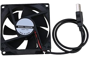 BQLZR 5V Black 8CM 8025 USB Silent Power Ball Bearing Computer Case Cooling Fan for Computer Case CPU Cooler