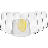 Krosno Water Juice Gin Tumbler Drinking Glasses | Set of 6 | 380 ML | Avant-Garde Collection | Crystal Glass | Perfect for Ho