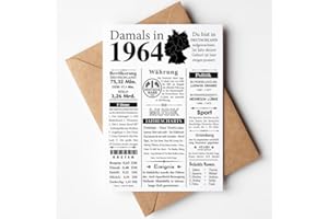 VP-DSGN Geburtstag - 1964 - Postkarte Zeitungsartikel Fakten zum Jahrgang - Deko Geschenkideen zum Geburtstag, Mann Frau - damals in 1964