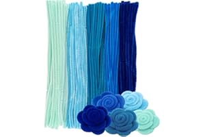 Ideen mit Herz | 100 alambres de chenilla | limpiador de pipas para manualidades | limpiador de pipas de colores en 5 colores diferentes | 30 cm de largo | Ø 6 mm (tonos azules)