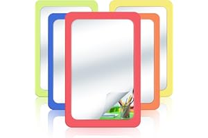 Dandat Small Mirror for Kids Toddlers Child Safe Shatterproof 6x4 Unbreakable Classroom Mirror for Crafts Round Corners Square Preschool Bathroom