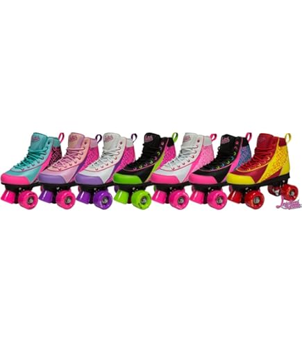 Pattini A Rotelle Epic Skates Luv Quad, Stile Classico Con Ruote LED Luminose. Tomaia In Vinile, Cuscinetti ABEC-5, Pompon Rimovibili. Divertimento Assicurato.