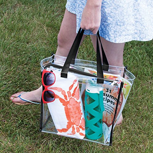 InterDesign 05040EU Nya Tasche Zubehörtasche für Pflegeprodukte/Beauty-Produkte, Spielzeuge, Stadion, Strand, Fitnessstudio – Durchsichtig/schwarz, Vinyl, Clear/Black, 30,4 x 15,24 x 29,2 cm - 6