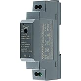 AGOTD Power supply DIN rail 12V DC 1.25A 15W (input 200-240 VAC 50/60Hz), power supply 12V