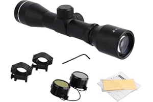 ToopMount Zielfernrohr 4X32 optische Zielfernrohre mit Objektivdeckel, 20mm Weaver/Picatinny Rail Mount Ringe