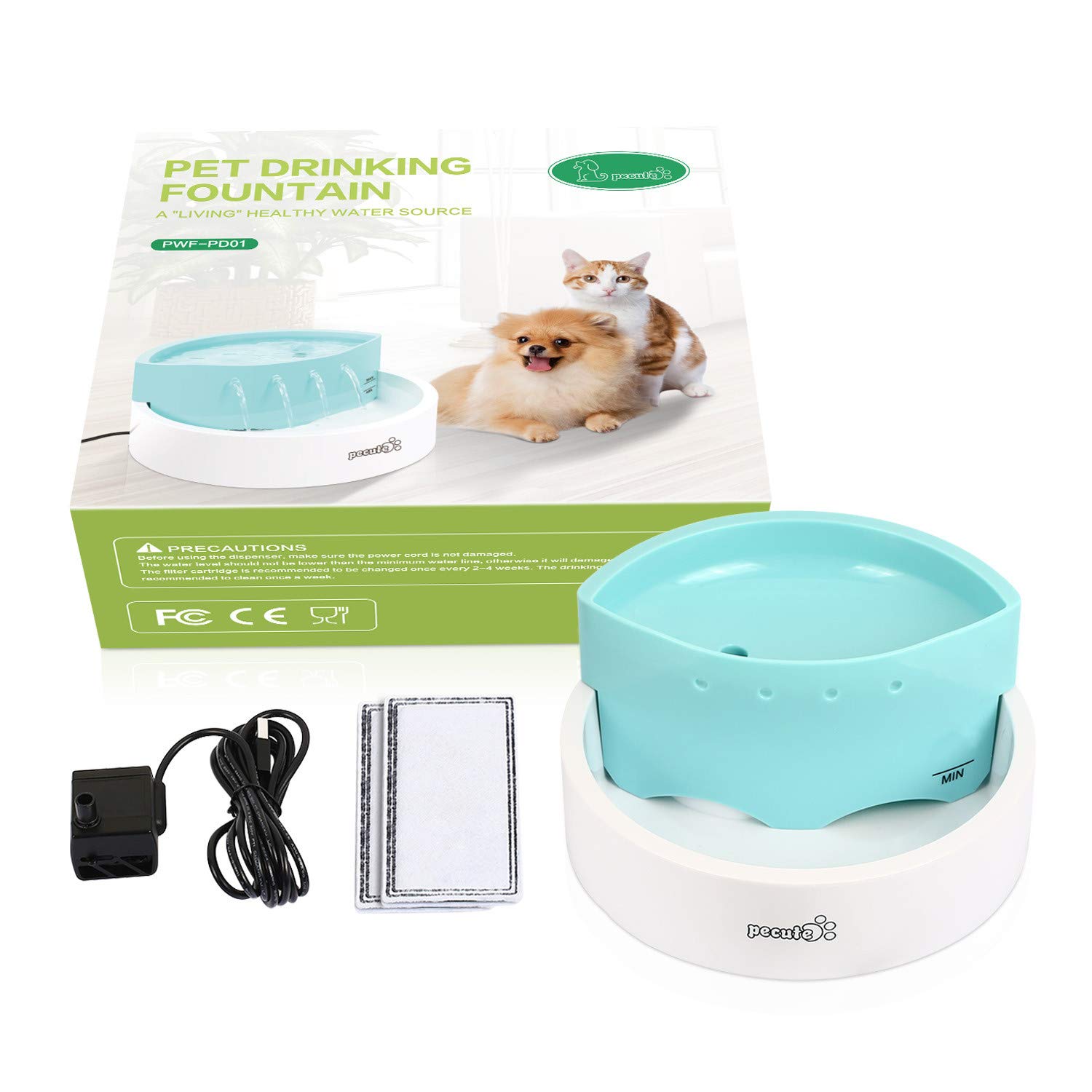 Pecute Fontana per Gatto,45DB Ultra-Quiet Automatic Circulation, per Gatti e Cani - immagine 10