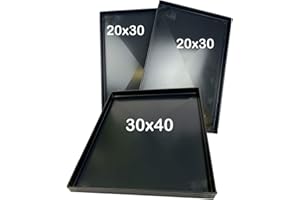 TEGLIEDIROMA KIT Teglie forno Composto da due teglie 20x30x2 Cm ed una teglia 40x30x2 Cm, per pizza professionale Spessore teglie 8/10 Pizza alta idratazione ideale per professionisti della pizza