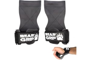 BEAR GRIP Multi Grip Straps/Hooks, Premium Heavy Duty Weight Lifting Straps/Gloves - Gym Strap for Deadlifts, Rows & Weight Training, Wrist Support for Men & Women