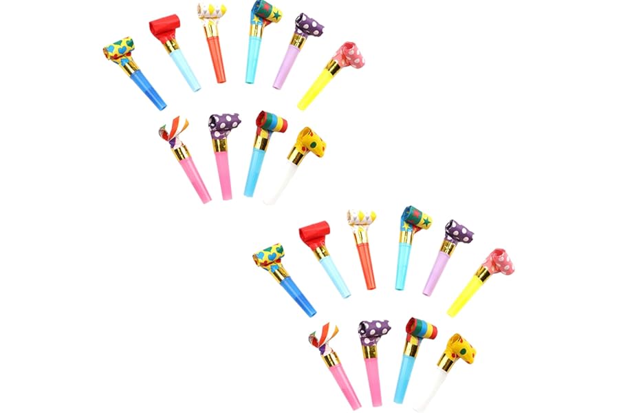 20PCS Party Blowers, Party Blowers for Kids, Parties Whistles, Birthday Blower, Colourful & Fun Whistles for Kid, Fun BirthdayParty Supplies for Kids/Adults Birthday, Wedding, Graduation Celebrations