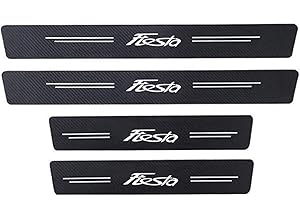 EAGLEG 4 Pezzi Car Adesivi Soglia Fibra Carbonio per FO-rd Focus Fiesta Kuga Fusion Edge ST-Line S-Max, Battitacco Pedal Stickers AntiGraffio Pellicola Protettiva, Auto Styling Accessori, Fiesta