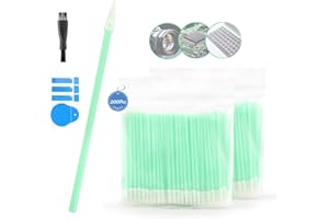 RONGZY 200PCS Pulizia Tamponi Schiuma per Apparecchiature Ottiche, Tamponi Schiuma per elettronica di Pulizia, Foro Dell'altoparlante di Pulizia, con Adesivo Antipolvere Blu