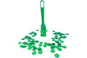 AcpopbM Kit de Bingo Magnétique - 1 Bâton Magnétique + 100 Jetons Loto - Jeu Éducatif pour Enfants et Accessoire Pratique de Stockage (Vert)