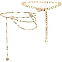 Chaîne De Taille Molain Pour Femme - Réglable Or Ou Argent - Longueur 110cm - Anneau Décoratif - Accessoire Tendance
