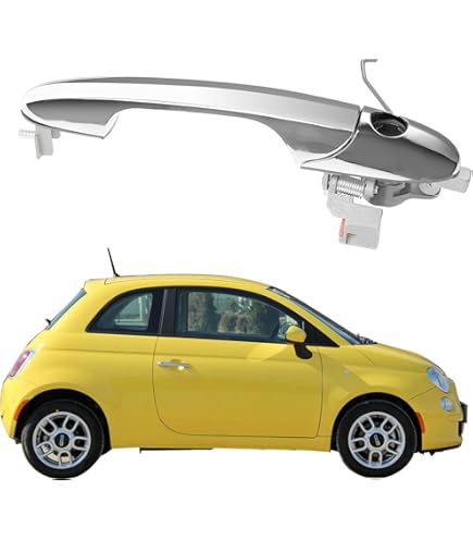 Poignée Porte Fiat 500 Poignée Porte Avant Droite Fiat 500 2007-2016 - Compatible 735485872 735592012 - Chromée Remplacement Poignée Chromée Abarth - Foto 5
