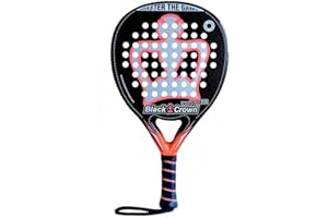 Black Crown - Raquette de Padel Piton Attack Plus - Forme Larme - Surface Rugueuse - Puissance - Poids 355 g - Cadre 38 mm 80% Fibre de Carbone - Résistante - Balance Moyenne/élevée
