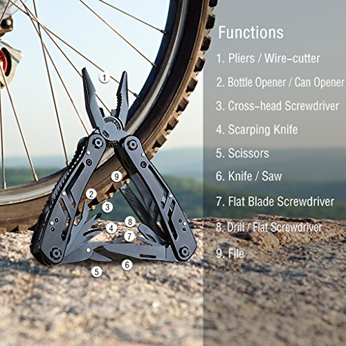 Suprent Multi-Tools Schwarz Nylon Hülle Multifunktionswerkzeuge - 3