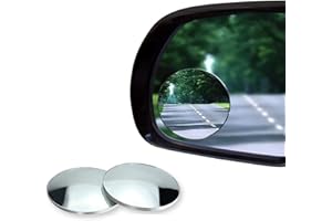 RAMONI Blind Spot Mirrors for Cars, 2 pcs Round Frameless 360° Rotate Sway Adjustable and Waterproof, Convex Blind Spot Stick-On Side Mirror, Universal for Car SUV Trucks Traffic Safety