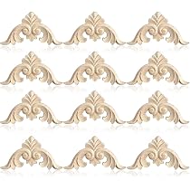 Appliques Décoratives En Bois KSJEHW - 12 Pièces Fleur Rose Sculptée - Pour Meubles/portes/murs - Style Vintage