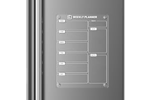 Langaelex Lavagna Magnetica Trasparente 20x30 cm per Frigo, Planner Settimanale Cancellabile in Acrilico - Menu, Lista della Spesa, Studio