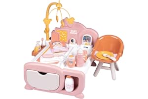 Smoby - Baby Nurse - Nurserie Cocoon - pour Poupons Jusqu'à 42 cms - Nombreux Accessoires et Fonctions de Jeux - Matière Recyclée - A Partir de 3 Ans - Fabrication Française