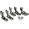 YEQIN 5Size/Set Industrial Sewing Machine Hinged Presser Foot with Right Guide #SP-18 1/16"+1/8"+3/16"+1/4"+1/2" with 2 Screws for Brother Juki Singer Single Needle Sewing Machine