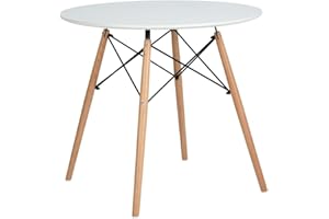 ‎H.J WEDOO H.J WeDoo Esstisch Klein Tisch, Runder Esszimmertisch, 80x80x74 cm Küchentisch, Speisetisch für Küche, Esszimmer, Wohnzimmer und Büro, Weiß
