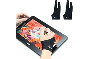UGEE Digital Drawing Glove 2 PCS，Artist Glove for Drawing Tablet，Digital Art Glove with Two Finger for Right Hand or Left Hand，Ipad,Sketching-Universal Sizes
