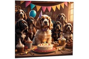 PURPLE FOX Kartka urodzinowa Cocker Spaniel - uroczy pies Cocker Spaniel karta 145 mm x 145 mm