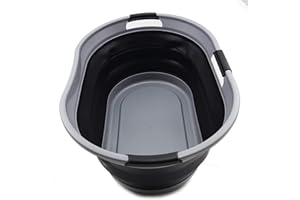 SAMMART 44 Litri Collapsible - Cesto portabiancheria pieghevole in plastica, per riporre oggetti e lavabo, colore: grigio scuro/nero, dimensione: 64,6 x 45,2 x 27 cm