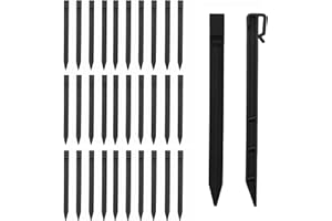 CANDDY Lot de 30 piquets d'ancrage en plastique robuste pour bordure de paysage, 24,6 cm, piquets d'ancrage pour bordure de paysage, terrasse, tentes de jardin (noir, 30)