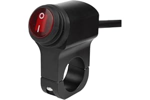 Larcele 12V Schwarz Motorrad Wasserdichte Scheinwerfer Schalter mit Kontrollleuchte SBKG-01 MEHRWEG