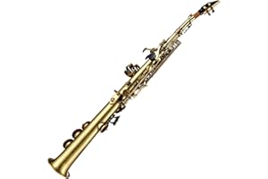 HUIOP Prof Ottone Dritto Sib Soprano Sassofono Nichelato Sax Strumento a fiato Custodia Kit Pulizia Guanti