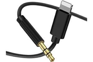 UCGOU Aux Cable for iPhone in Car 3.5mm Aux Cord Adapter Compatible with iPhone 14/14 Pro/13/13 Pro Max/12/11/Xs Max/Xs/XR/X/8/7 Male Stereo Audio Cable for Home/Car Stereo/Speakers/Headphones-Black(1M)