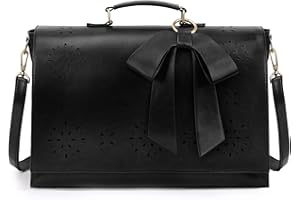 ECOSUSI Borsa vintage da donna per la scuola, borsa da lavoro, ventiquattrore, borsa per PC portatile 14", Nero (Nero) - ES1101001A001-FGM