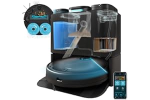 Cecotec Robot Aspirateur et Vadrouille Conga 11090 Spin Revolution Home&Wash avec Base Auto-Vidée, Autonettoyante et Séchante. Navigation Laser à ultrasons, Moteur d'aspiration 5000 Pa
