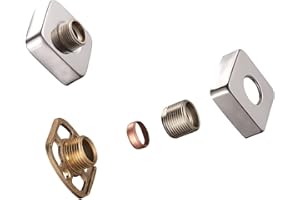 KINGBATH™ Bar Valve Fixing Kits Brackets with Square SS Chrome Cover Shrouds Escutcheons 3/4” Inch Connections BSP 15mm Wall Mounted Fast Fix Kit Bracket for Thermostatic Shower Bar Valve Mixer Tap