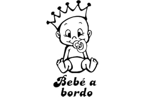 ARTSTICKERS 2 Unidades, Pegatina Bebe a bordo, uno para el coche de Mamá y otro para el de Papá, Adhesivo Bebe a Bordo pegatina-NEGRO-BABYFUN COLLECTIÓN. Regalo Spilart. Marca Registrada